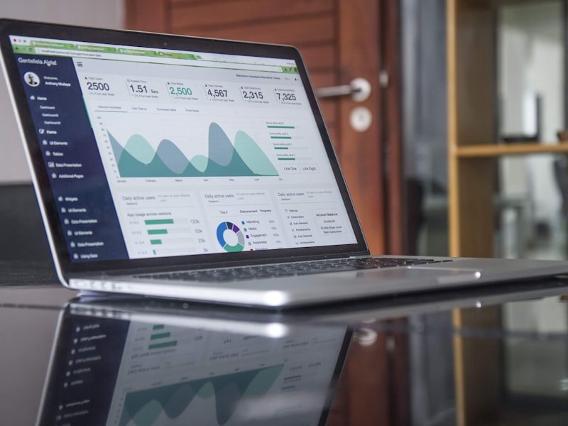 Small business website shown on a laptop